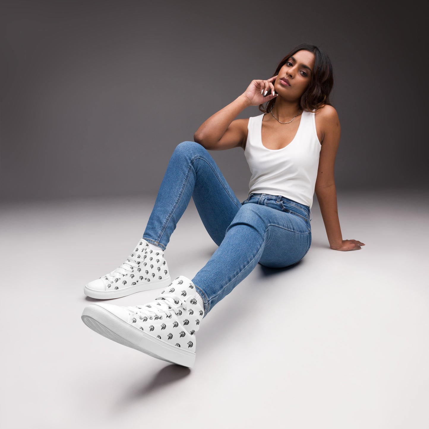 Baskets hautes en toile - femme