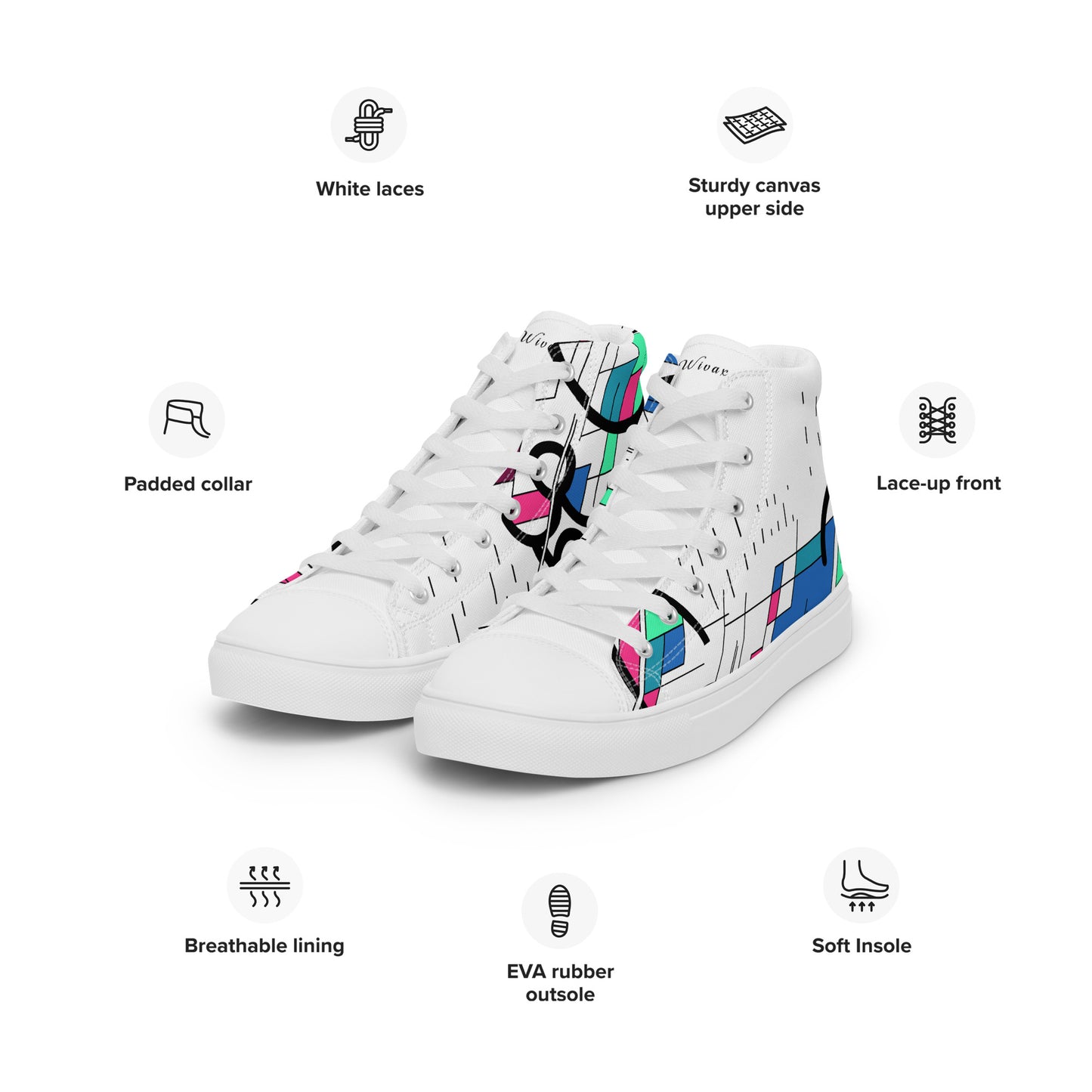 Baskets hautes en toile femme