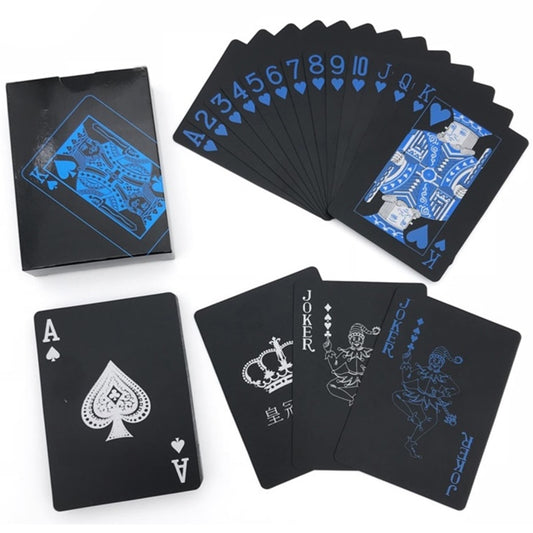 Black Gold Playing Card Poker Game Deck blue Silver Poker Suit Plastic Magic Waterproof Deck Of Card Magic Water Gift Collection